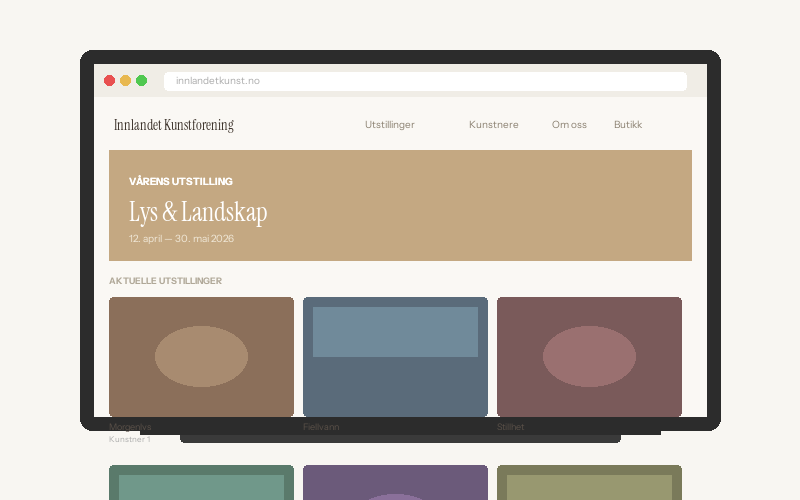 Innlandet Kunstforening nettside